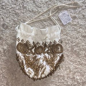 Free People Gold White Bag Purse